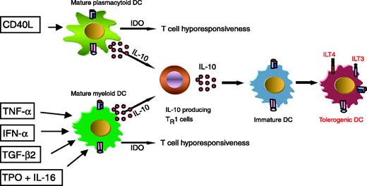 FIGURE 2. Induction of TR1 cells by mature pDC and mDC.